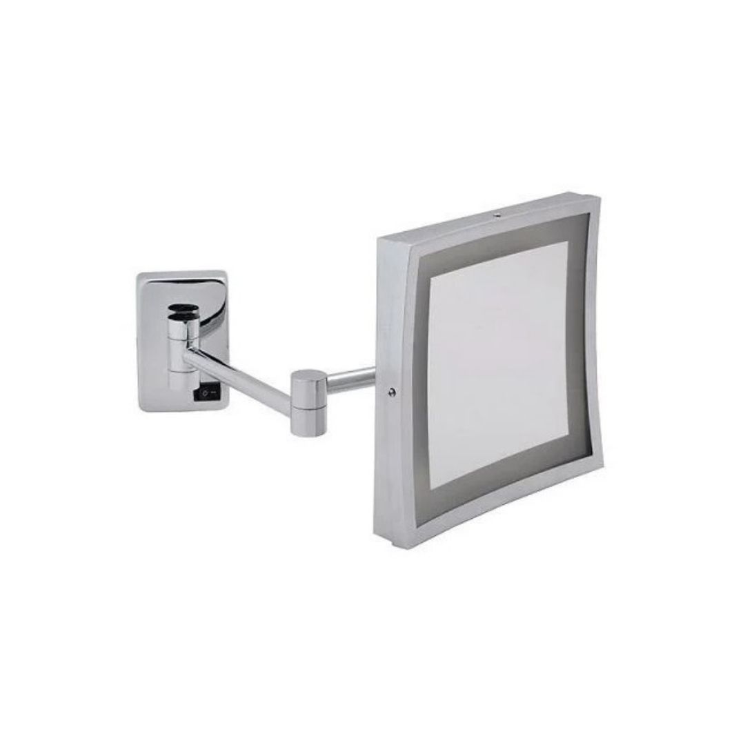 Stainless LED Illuminated Makeup Shaving Mirror - Square